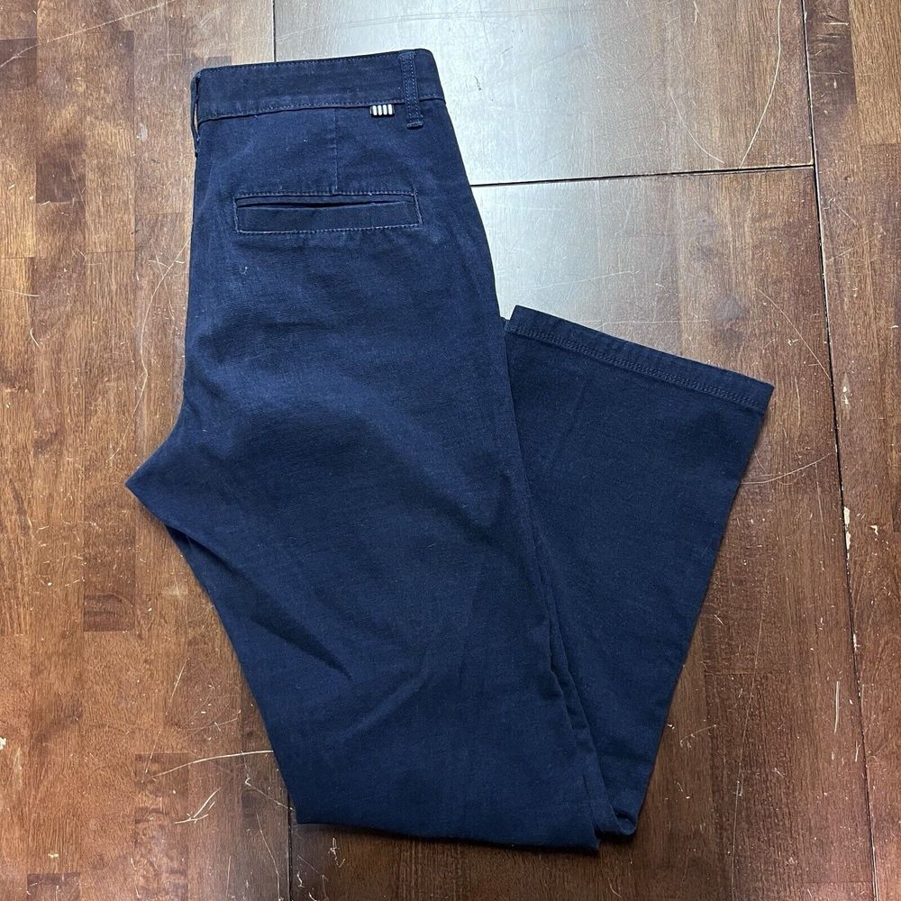 Five Four Pants Mens 32 (fits 34x31) Navy Flat Front Chino Golf Straight Leg - Picture 2 of 10